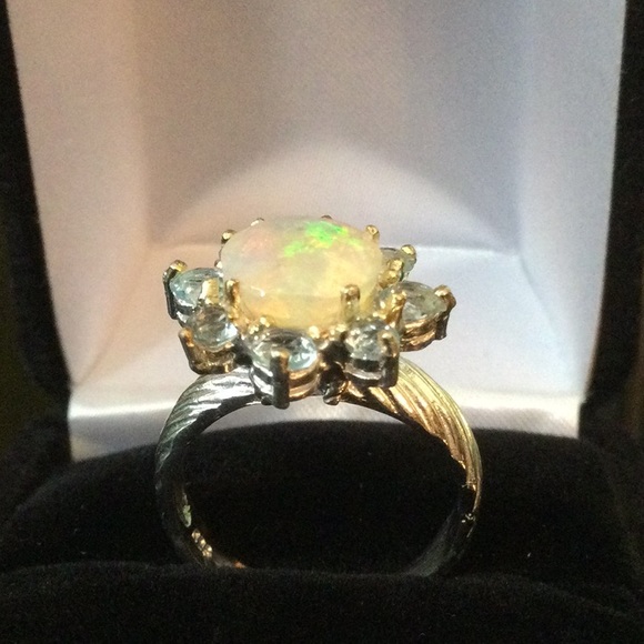 Unbelievable Genuine Natural Fiery Opal Ring - Picture 6 of 10